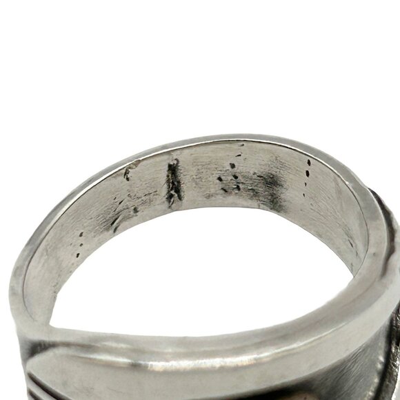 Vintage 925 Sterling Silver Native American Turquoise Ring - Size 7.5 - Picture 6 of 7